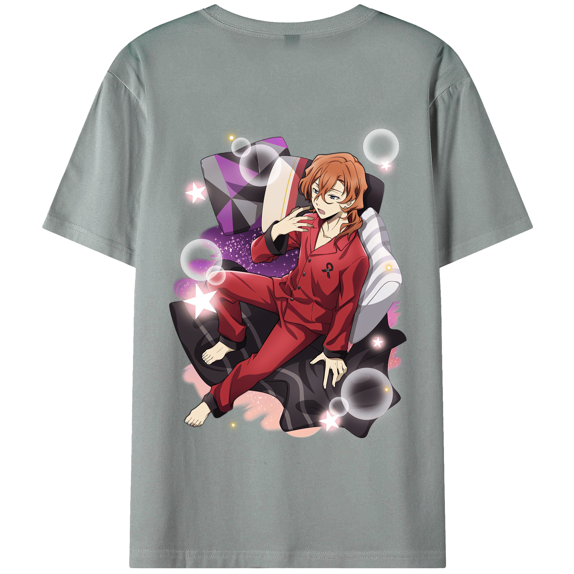 （画像用） 文豪ストレイドッグス Bungo Stray Dogs 綿100％ メンズ半袖Tシャツ（バックプリント） 通気性